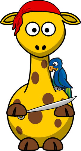 Image vectorielle de girafe de pirate