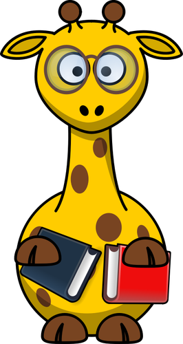 Clipart vetorial de girafa de nerd