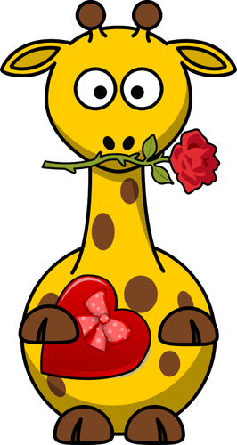Giraffe in Liebe Vektor-ClipArt