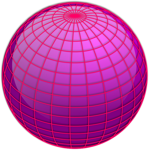 Vector image of pink globe shape