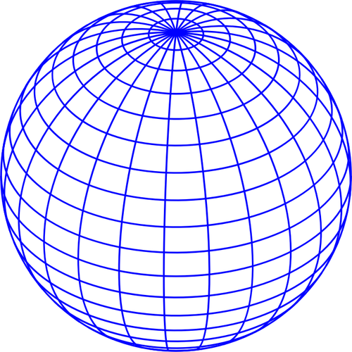 Illustrazione vettoriale del globo azzurro cablata