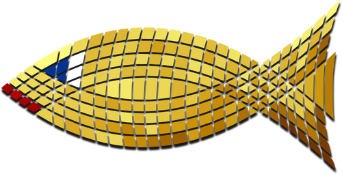 Vektor-ClipArt aus Mosaik von Goldfisch