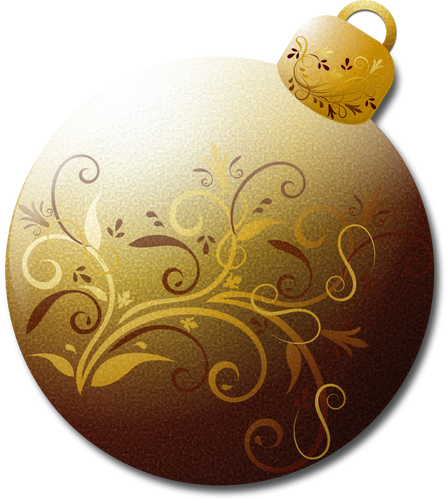 Ornamento del árbol de Navidad en vector de oro de la imagen