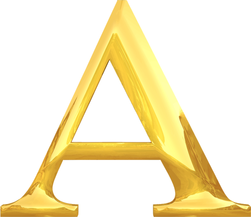 Letter A in goud