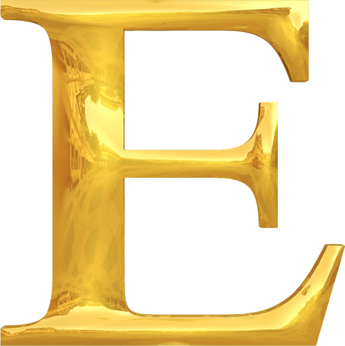 Golden letter E