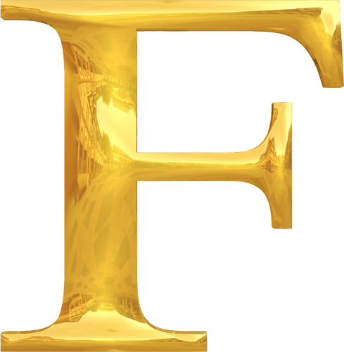 Золотая буква F