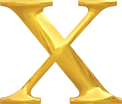 Złote litery X