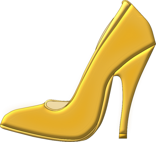 Векторное изображение Золотой высокий каблук обуви