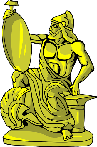 Gouden standbeeld van koning warrior