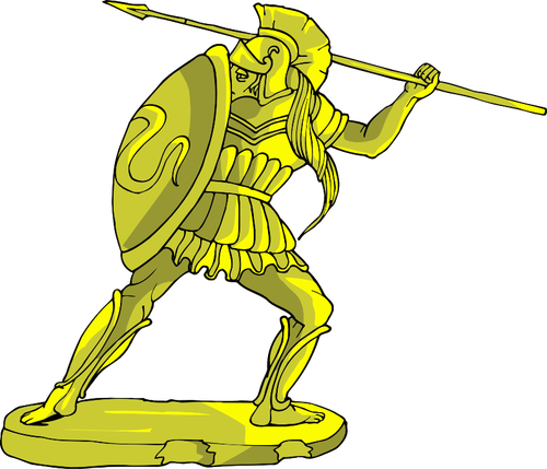 Gouden warrior standbeeld