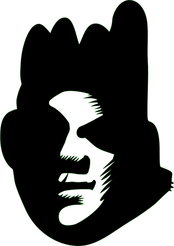 Immagine vettoriale di silhouette faccia nera