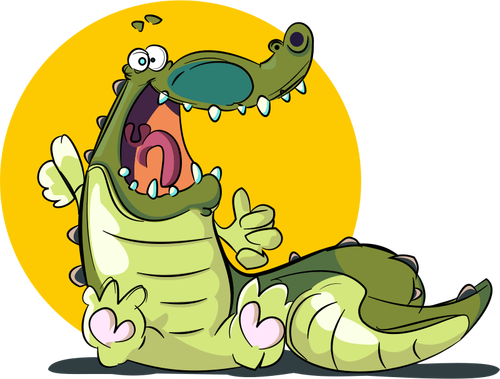 Ilustração em vetor de desenho de crocodilo a sorrir
