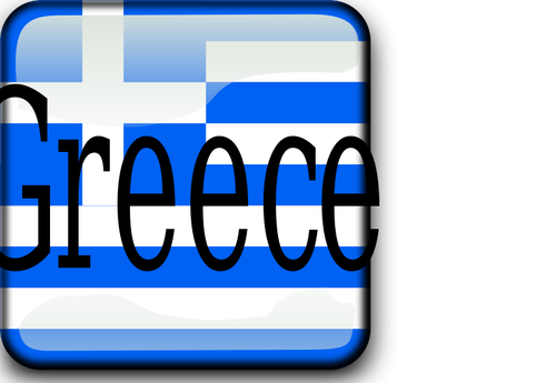 Bandeira da Grécia com a escrita de ilustração vetorial