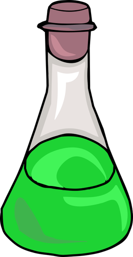 Botella verde de la ciencia