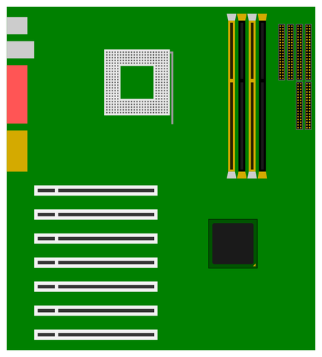 हरी मदरबोर्ड वेक्टर छवि