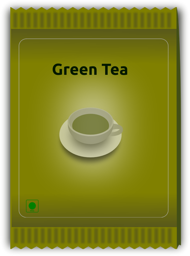 בתמונה וקטורית שקית תה ירוק
