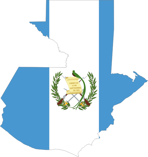 Bandera y mapa de Guatemala