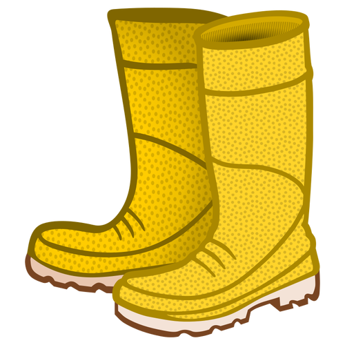 Yellow rubber boots