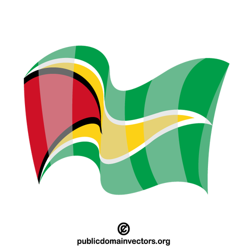 De vlag van het land van Guyana