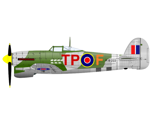 Hawker Typhoon векторные иллюстрации