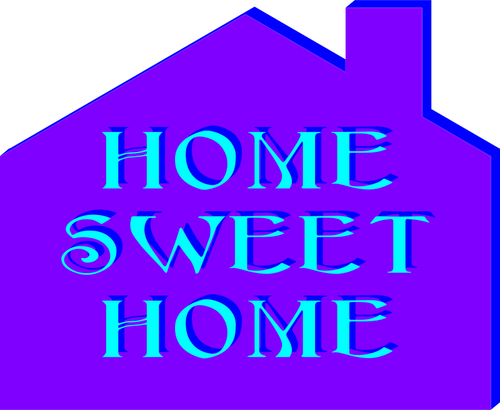 Hjem søt hjem plakat vector illustrasjon