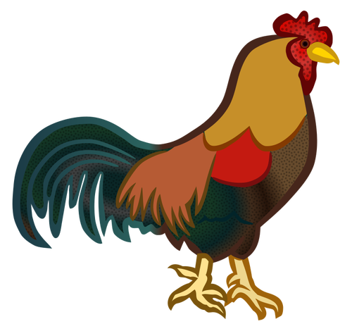 Gekleurde mannelijke kip