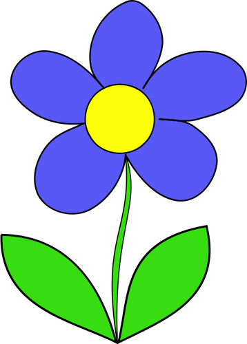 וקטור ציור של פרח צבע כחול