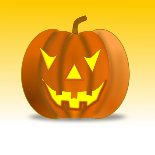 Vektor-Illustration von Halloween-Kürbis auf gelbem Grund