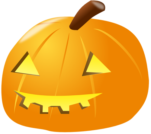 Lit-up Halloween pumpkin vector drawing
