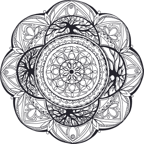 Handgetekende Mandala symbool