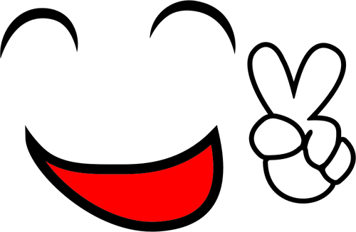Smiley-Gesicht und Peace-Zeichen