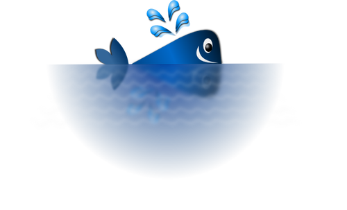Šťastný modrá velryba vektorové ilustrace