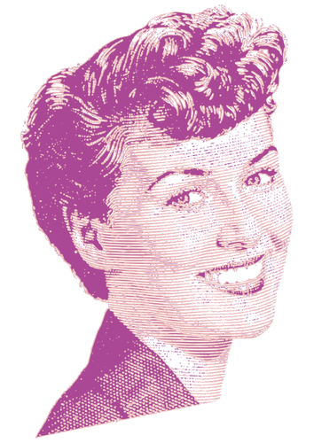 Šťastná žena vektorový portrét