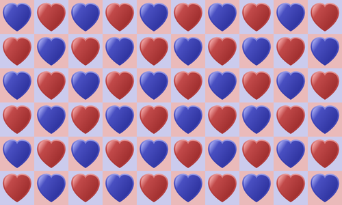 Pola jantung dalam warna
