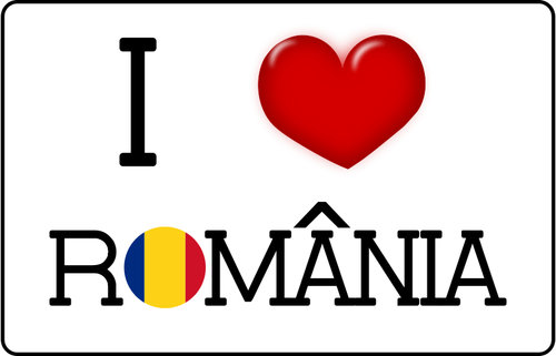 Me encanta la pegatina de vector de Rumania