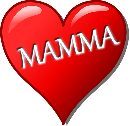 День матери сердце итальянского векторное изображение