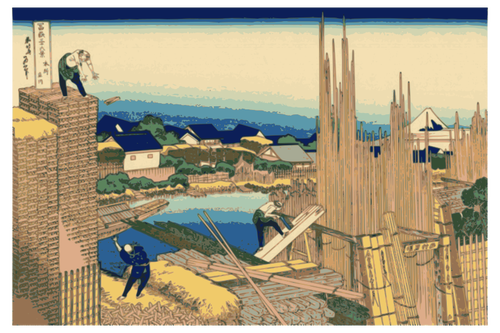 Tatekawa in Honjo-Vektor-illustration