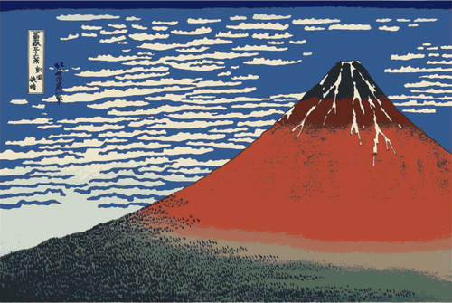 Roter Fuji-Vektor-Bild