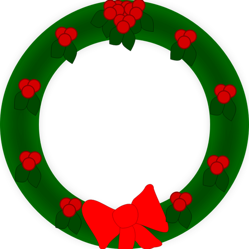 クリスマスの花輪のベクトル描画