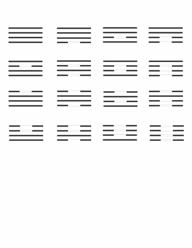 Image of set of 16 I Ching hexagrams