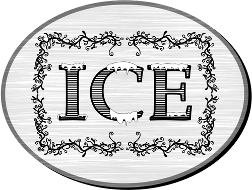 विक्टोरियन शैली बर्फ पर हस्ताक्षर वेक्टर छवि