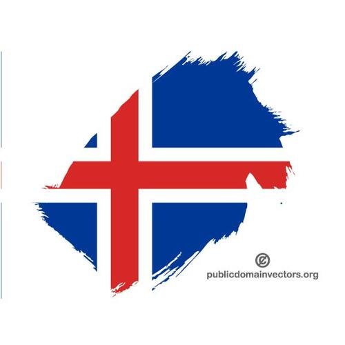 Bílé pozadí s částí Islandská vlajka