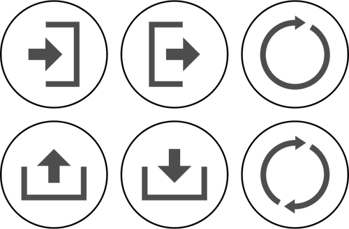 Clipart vetorial de conjunto de ícones para o design do aplicativo