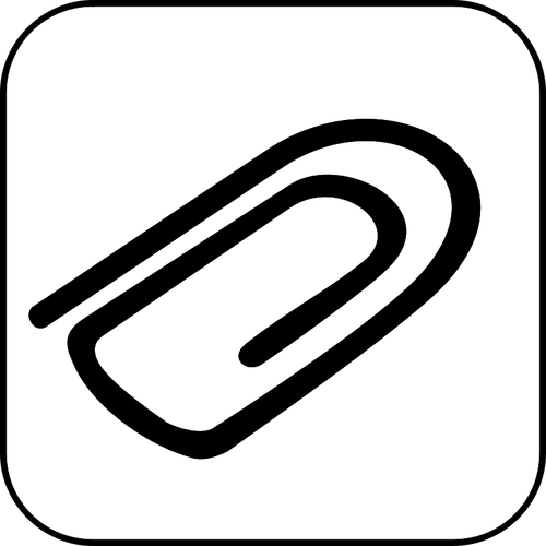 Vektorbild av ikonen för bifogade fil med fyrkantig ram