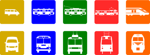 Public transport pictograme vector desen