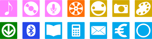 Dibujo de la selección de iconos de colores smartphone vectorial
