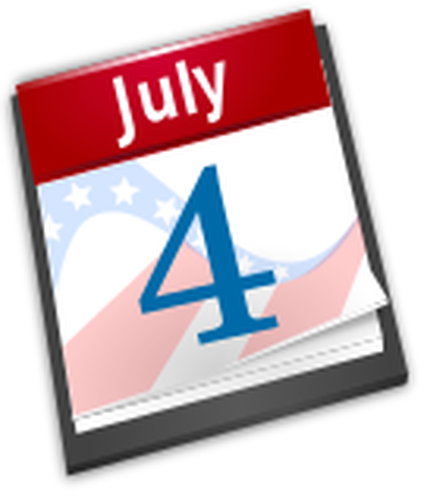 Calendário do dia da independência dos Estados Unidos