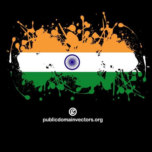 Flaga Indii wewnątrz atramentu Bryzganie kształt