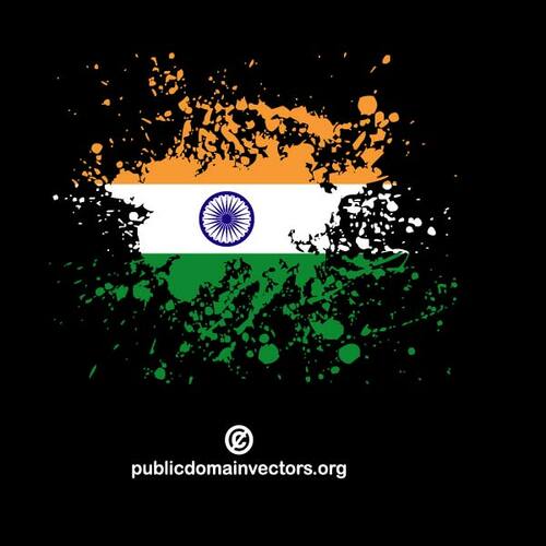 Bandeira da Índia em respingos de tinta