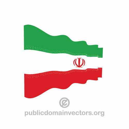 Waving bandiera vettoriale iraniana